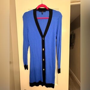 White House Black Market Ribbed Cardigan Sweater in Cobalt Blue size S